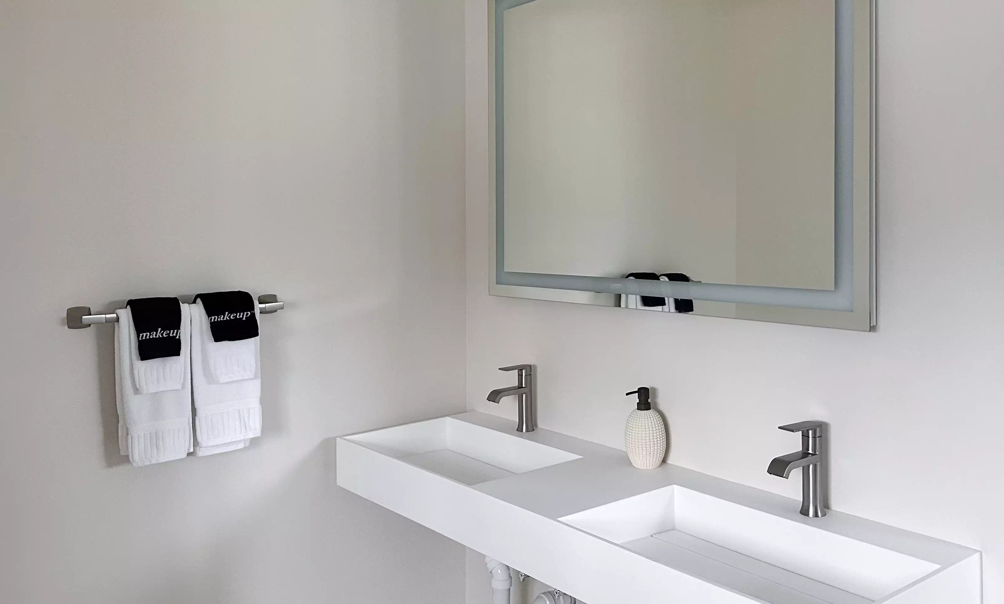 Bathroom vanity with two sinks